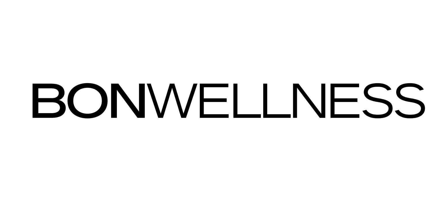 BONWELLNESS logo supplied for custom cosmetic bag branding